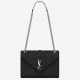 Saint Laurent Medium Envelope Bag In Noir Grained Leather