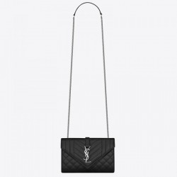 Saint Laurent Small Envelope Bag In Noir Grained Leather