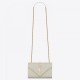 Saint Laurent Small Envelope Bag In White Grained Leather