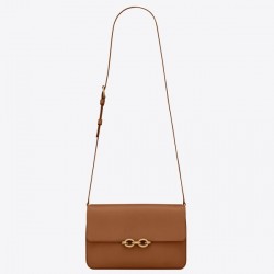 Saint Laurent Le Maillon Bag In Brown Calfskin