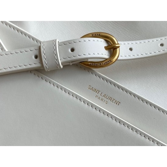 Saint Laurent Le Maillon Bag In White Calfskin