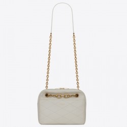 Saint Laurent Le Maillon Small Chain Bag In White Lambskin