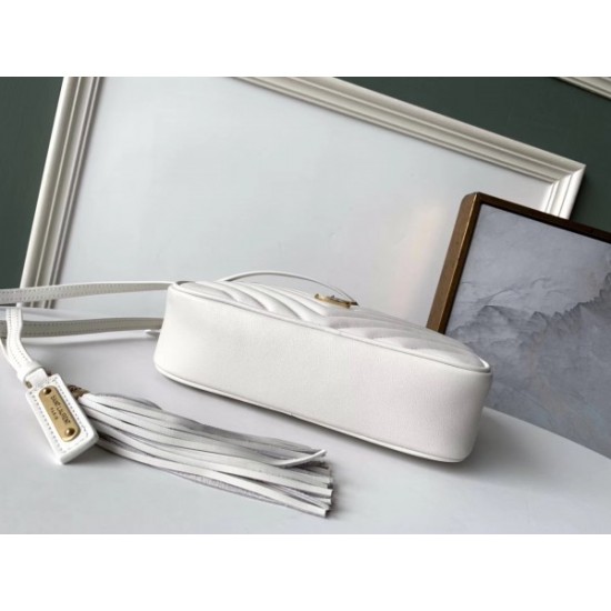 Saint Laurent Lou Camera Bag In White Leather