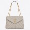 Saint Laurent Loulou Medium Bag In White Matelasse Leather