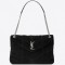 Saint Laurent Loulou Puffer Medium Bag In Black Suede