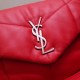 Saint Laurent Loulou Puffer Medium Bag In Red Lambskin