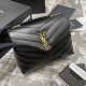 Saint Laurent Loulou Small Bag In Black Matelasse Leather