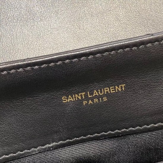 Saint Laurent Loulou Small Bag In Black Matelasse Leather