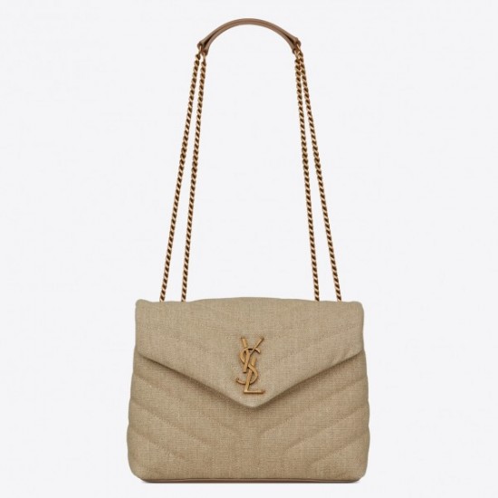 Saint Laurent Loulou Small Bag In Linen Canvas