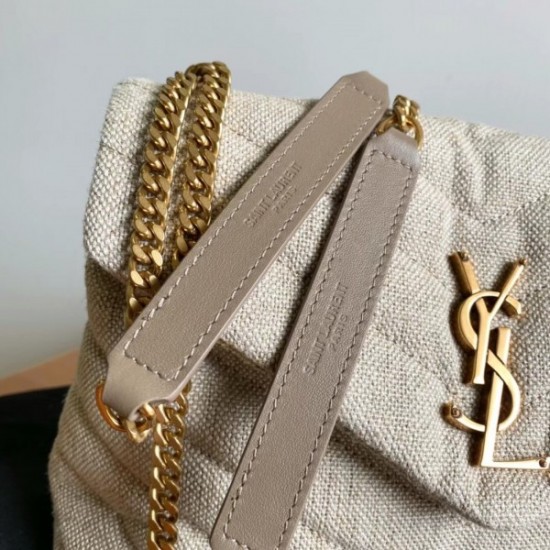 Saint Laurent Loulou Small Bag In Linen Canvas