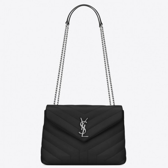 Saint Laurent Loulou Small Bag In Noir Matelasse Leather