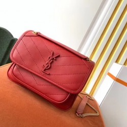 Saint Laurent Baby Niki Bag In Red Lambskin