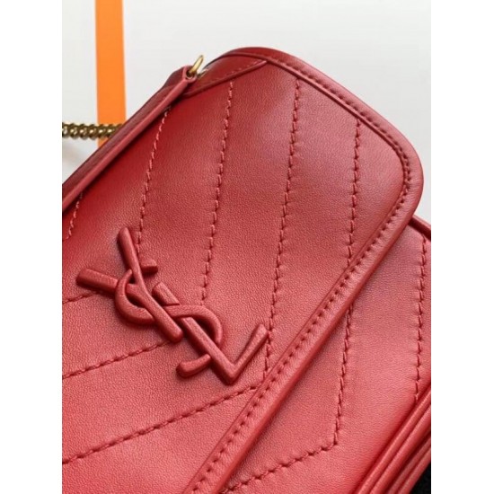 Saint Laurent Baby Niki Bag In Red Lambskin