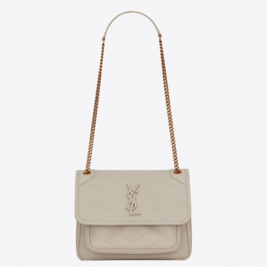 Saint Laurent Baby Niki Bag In White Lambskin