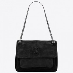 Saint Laurent Medium Niki Bag In Black Suede