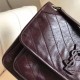 Saint Laurent Medium Niki Bag In Bordeaux Crinkled Leather