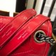 Saint Laurent Medium Niki Bag In Red Crinkled Leather