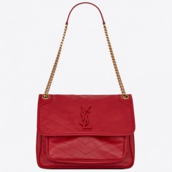 Saint Laurent Medium Niki Bag In Red Lambskin