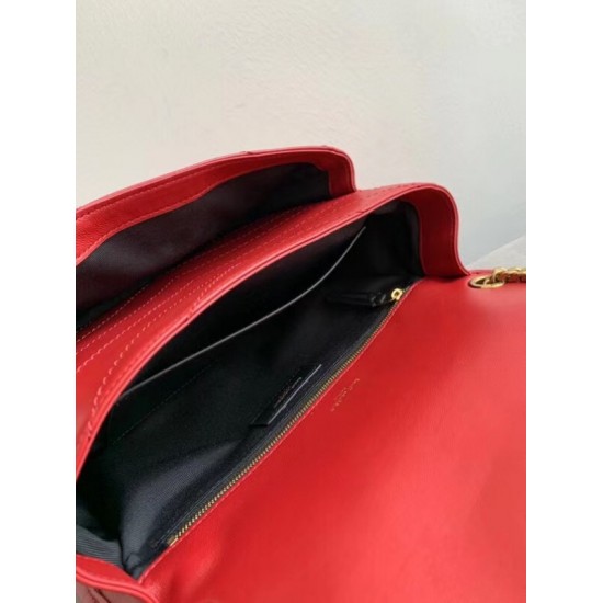 Saint Laurent Medium Niki Bag In Red Lambskin