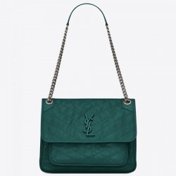 Saint Laurent Medium Niki Bag In Turquoise Vintage Leather