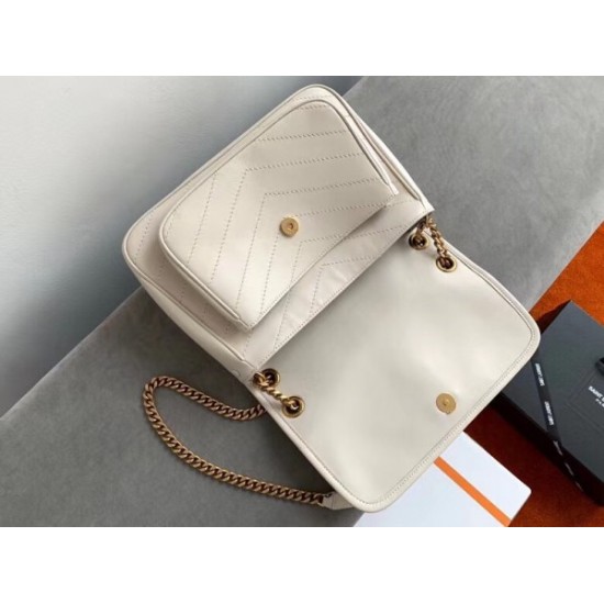 Saint Laurent Medium Niki Bag In White Lambskin