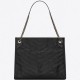 Saint Laurent Medium Niki Shopping Bag In Black Leather