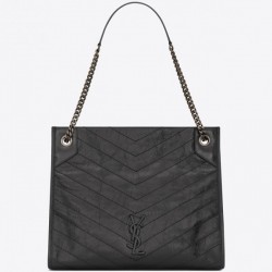 Saint Laurent Medium Niki Shopping Bag In Storm Leather