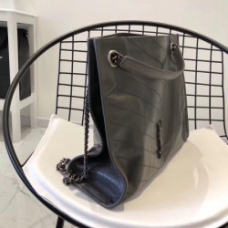 Saint Laurent Medium Niki Shopping Bag In Storm Leather