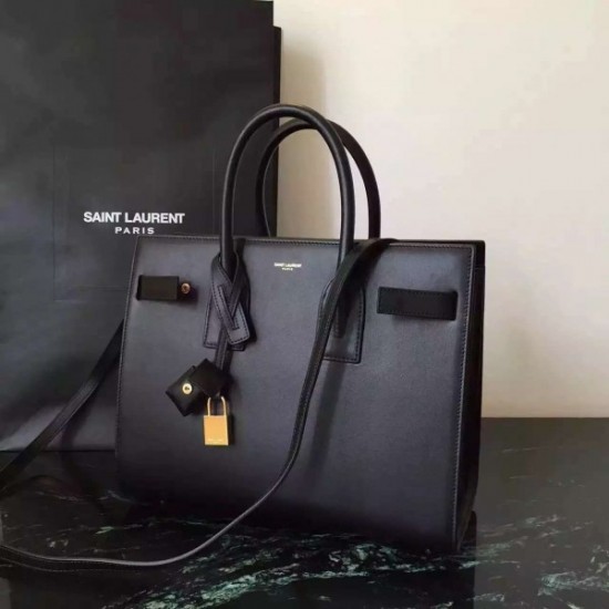 Saint Laurent Small Sac De Jour Bag In Black Leather