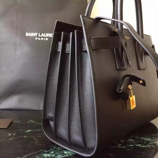 Saint Laurent Small Sac De Jour Bag In Black Leather