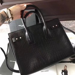 Small Sac de Jour Souple Bag In Black Crocodile Leather