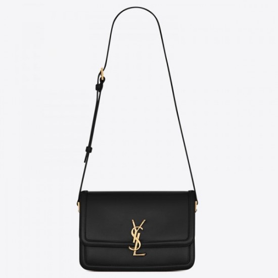 Saint Laurent Solferino Medium Bag In Black Calfskin