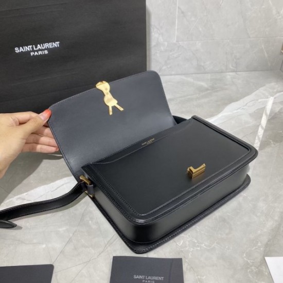 Saint Laurent Solferino Medium Bag In Black Calfskin