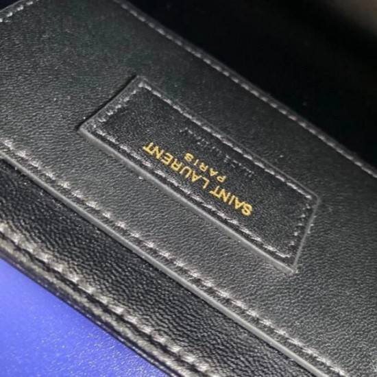 Saint Laurent Solferino Medium Bag In Blue Box Calfskin