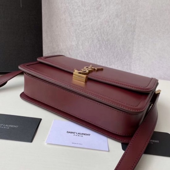 Saint Laurent Solferino Medium Bag In Bordeaux Calfskin