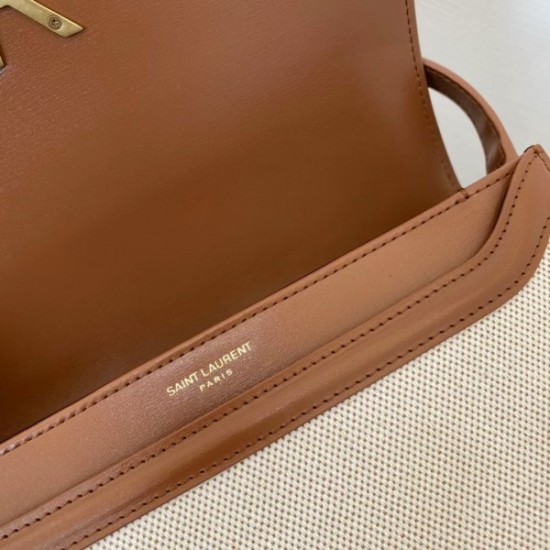 Saint Laurent Solferino Medium Bag In Canvas with Calfskin