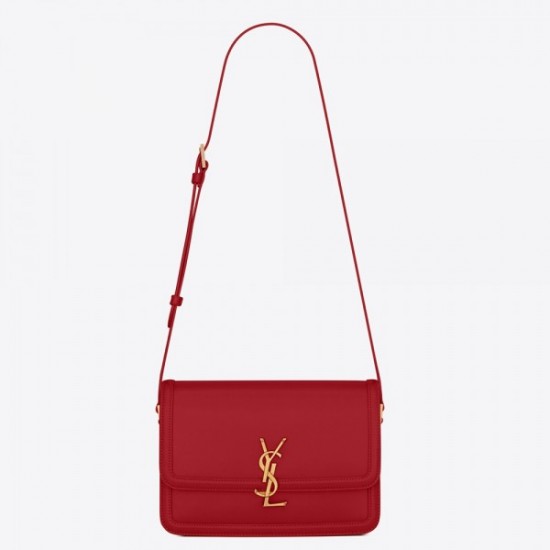 Saint Laurent Solferino Medium Bag In Red Calfskin