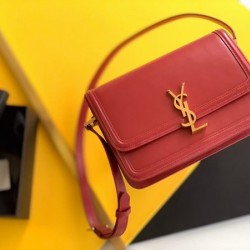 Saint Laurent Solferino Medium Bag In Red Calfskin