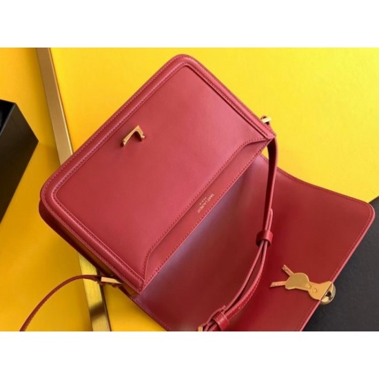 Saint Laurent Solferino Medium Bag In Red Calfskin