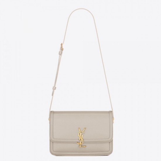 Saint Laurent Solferino Medium Bag In White Calfskin