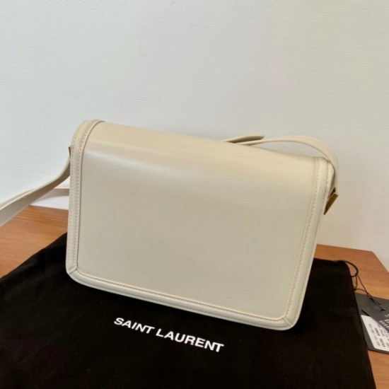 Saint Laurent Solferino Medium Bag In White Calfskin