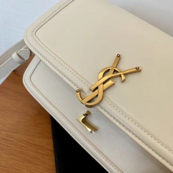 Saint Laurent Solferino Medium Bag In White Calfskin