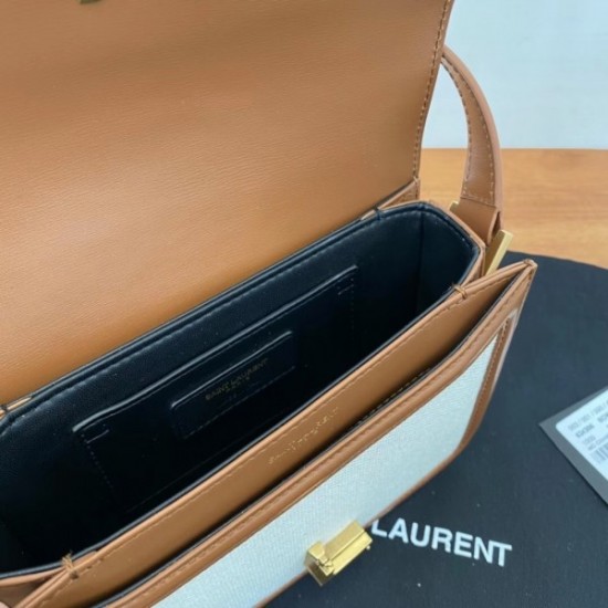 Saint Laurent Solferino Small Bag In Canvas with Calfskin