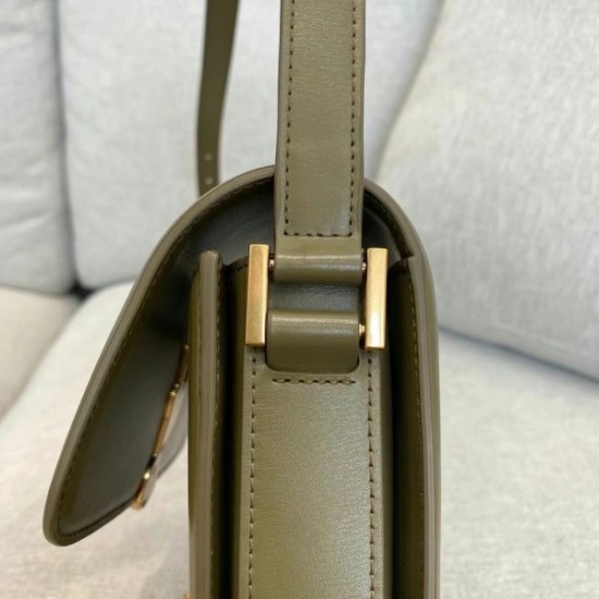 Saint Laurent Solferino Small Bag In Khaki Calfskin