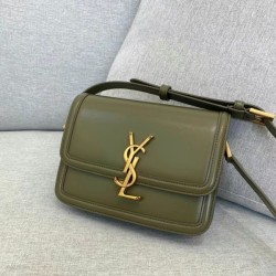 Saint Laurent Solferino Small Bag In Khaki Calfskin