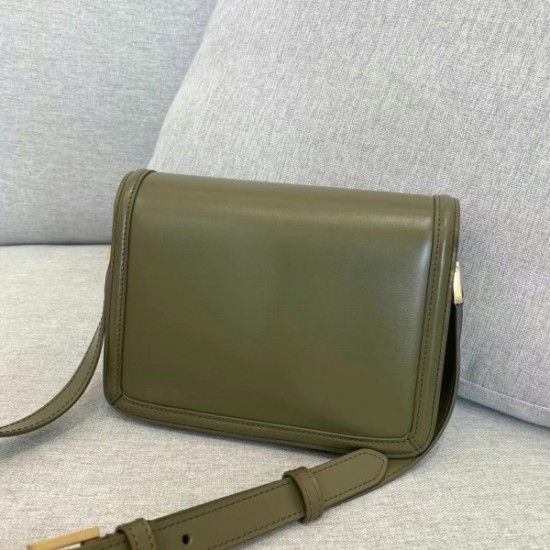 Saint Laurent Solferino Small Bag In Khaki Calfskin