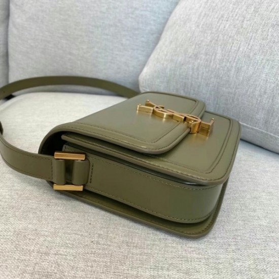 Saint Laurent Solferino Small Bag In Khaki Calfskin