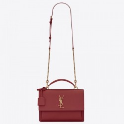 Saint Laurent New Medium Sunset Bag In Red Calfskin