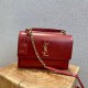 Saint Laurent New Medium Sunset Bag In Red Calfskin