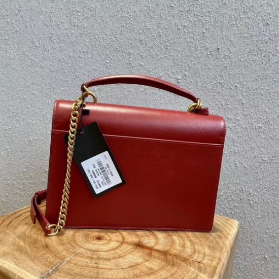 Saint Laurent New Medium Sunset Bag In Red Calfskin